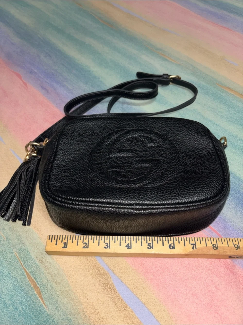 Black Pebbled Small Soho Disco Bag Leather Crossbody Bag